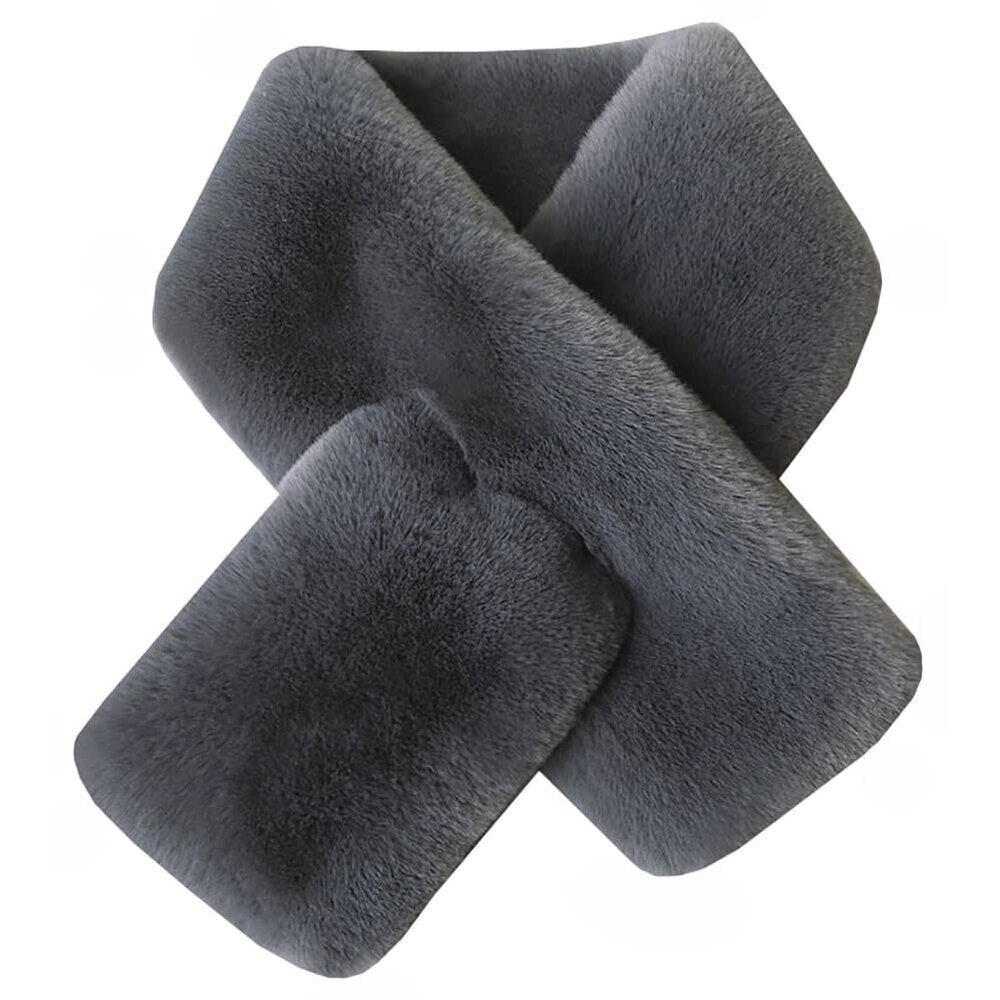 1641 Plush Scarf For Women Winter Furry Faux Fur Loophole Short